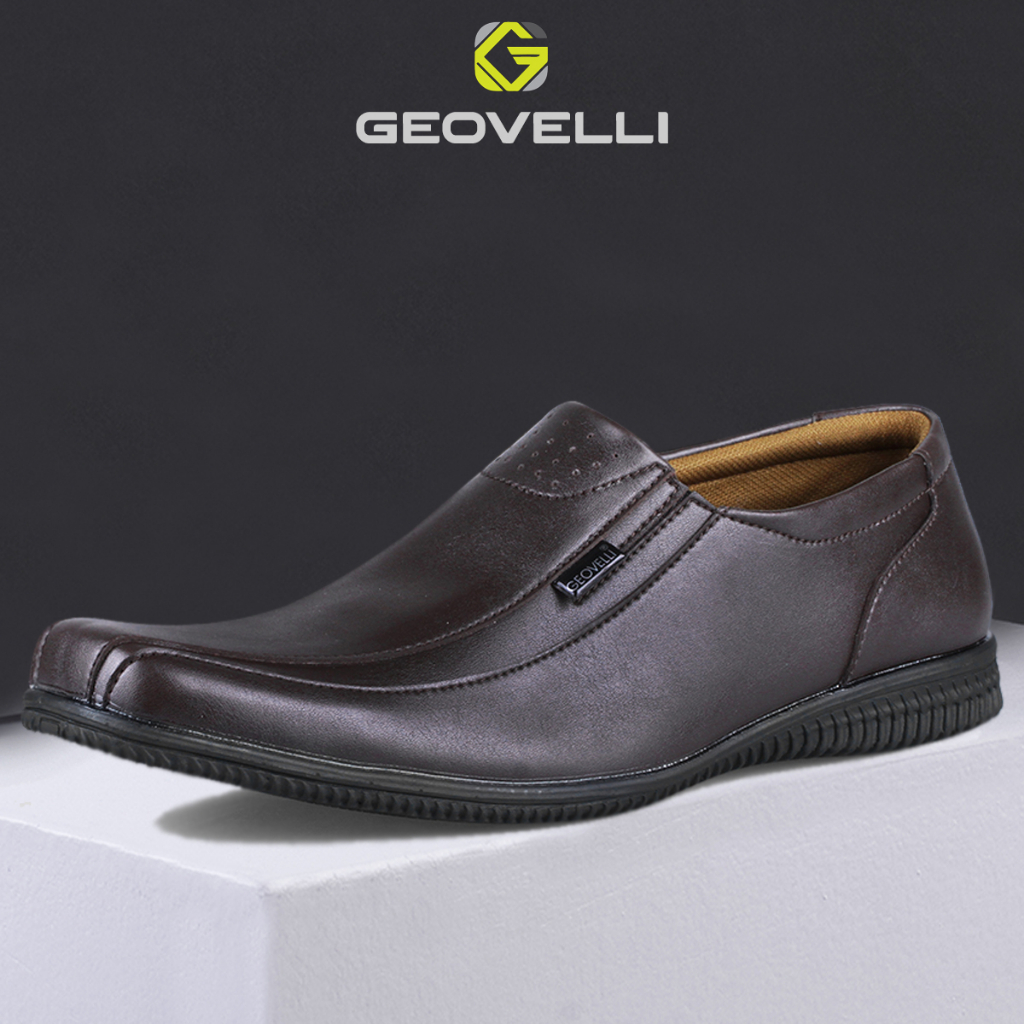 Sepatu Kantor Pria  Hitam Pantofel Formal Kerja Dinas Pesta Kulit Sapi Asli Coklat Kopi