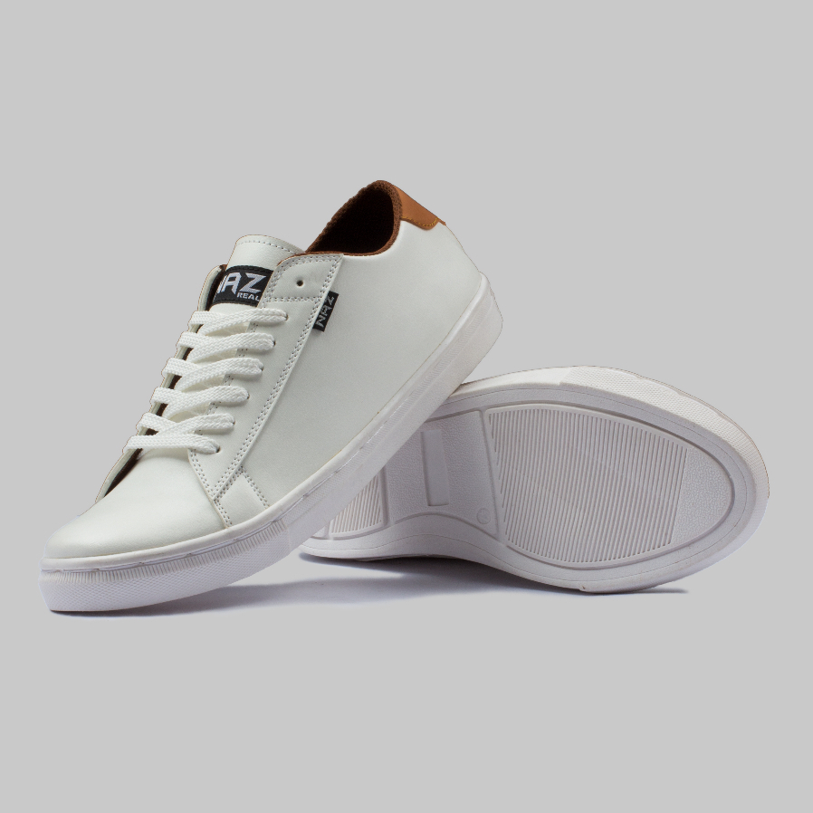 Sepatu Sneakers Pria Casual Sneaker Cowok Cewek Shoes Trendi Kerja Kuliah Ori Naz Max White