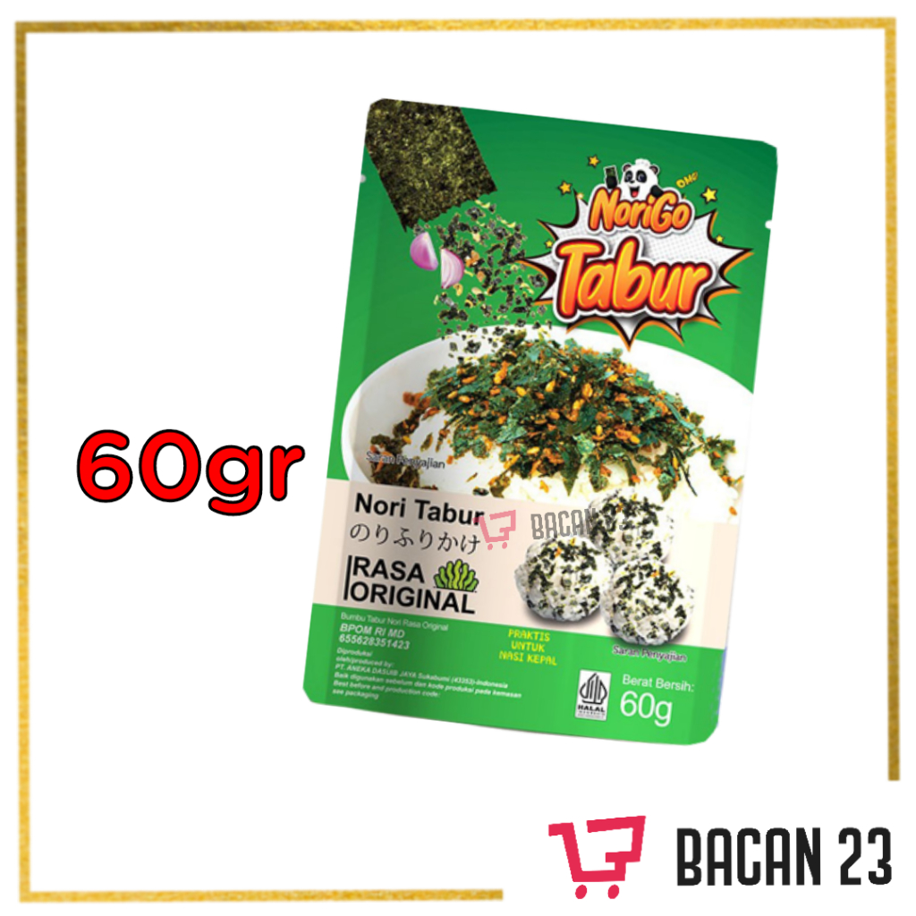 Nori Go Tabur Rasa Original  ( 60 gr ) / Rumput Laut Tabur / Bacan 23