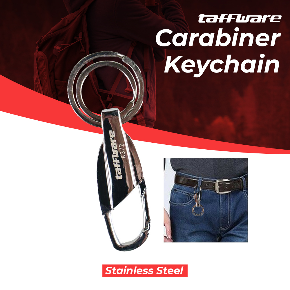 Taffware Gantungan Kunci Carabiner Keychain Stainless Steel - K372 - 7RHZ3GSV Silver