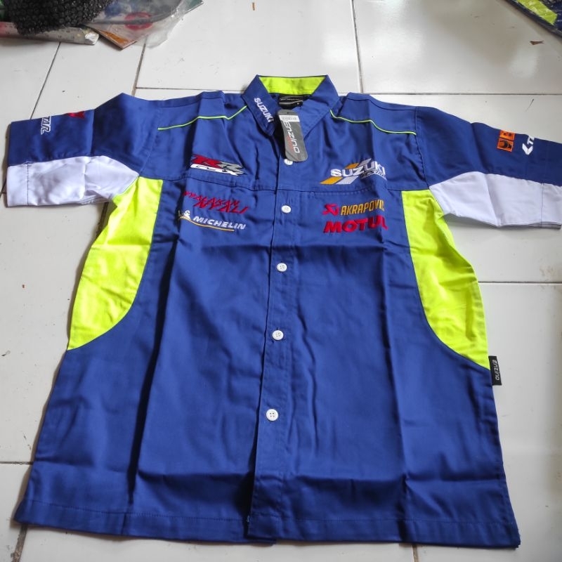 Baju kemeja hem tshirt suzuki moto gp