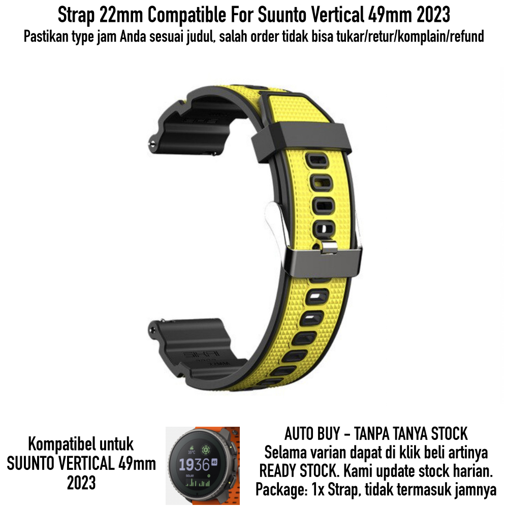 Strap Suunto Vertical 49mm 2023 - Tali Jam 22mm Rubber Sikai Attitude Keren