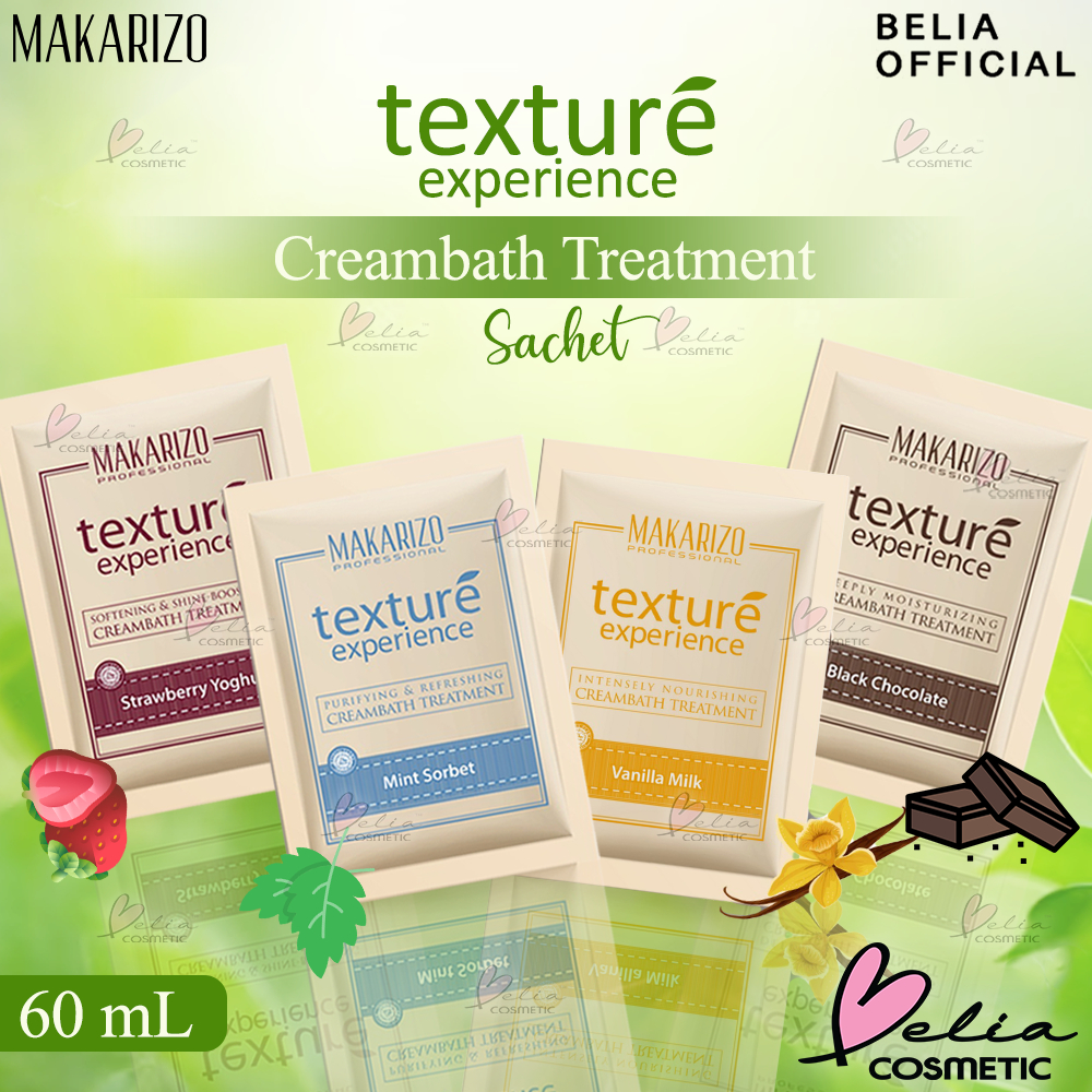 ❤ BELIA ❤ Makarizo Professional Texture Experience Cream Sachet Series | Strawberry Yoghurt | Black Chocolate | Mint Sorbet |  60 mL