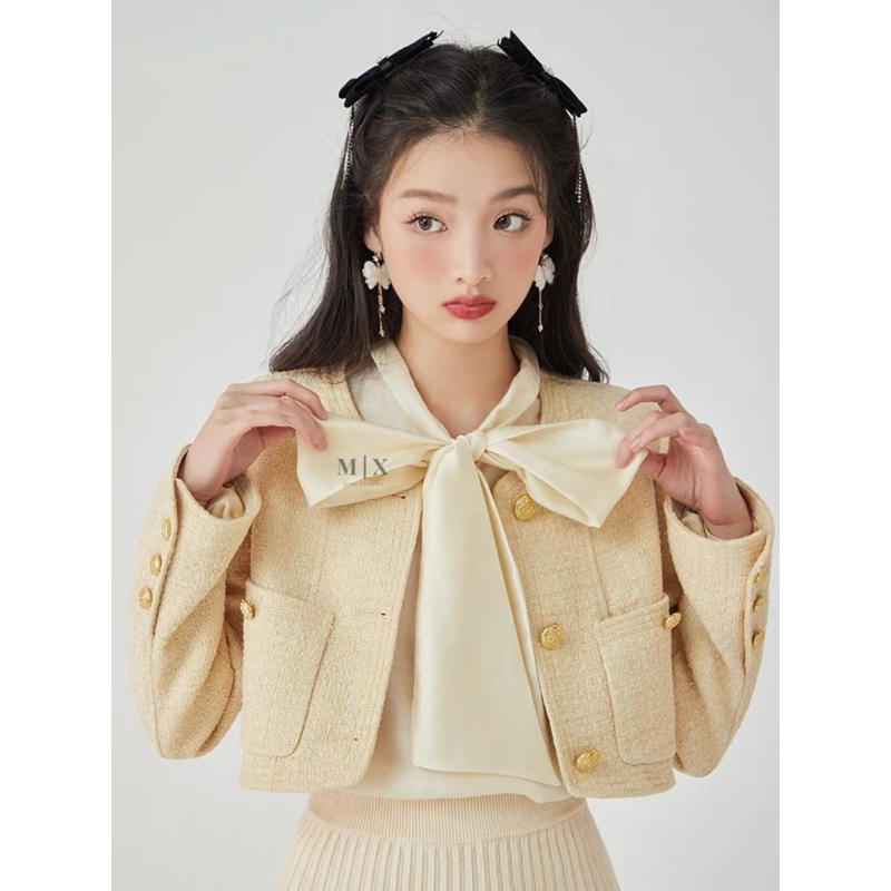 BLAZER WANITA OUTER IMPORT TWEED TOP KANTORAN MX738