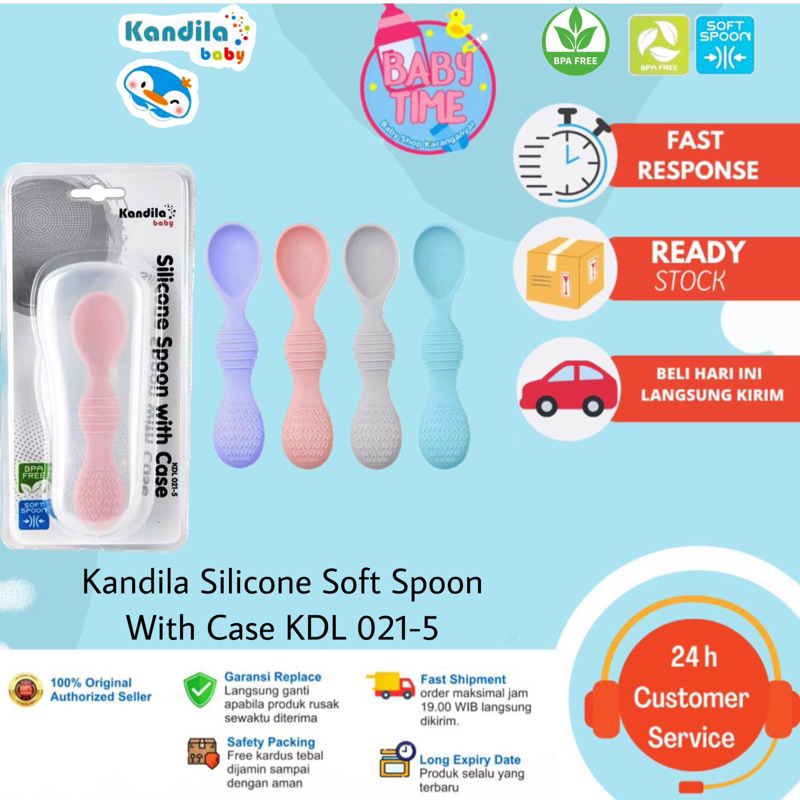 Kandila Silicone Soft Spoon With Case Sendok Silikon Bayi KDL 021-5