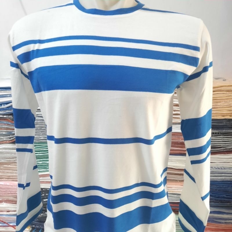 KAOS LENGAN PANJANG STRIPE/SALUR KATUN/SALUR RIB