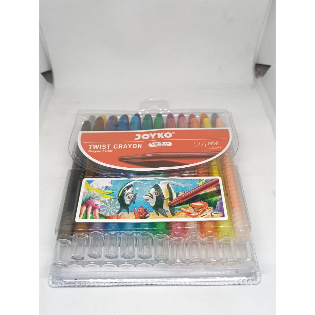 KRAYON 24 WARNA MINI PUTAR CRAYON OIL PASTEL TWIST WARNA WARNI 1 PAK