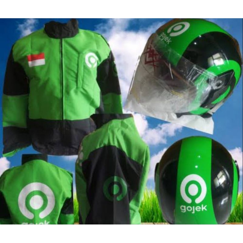 jaket dan helm original gojekDSU
