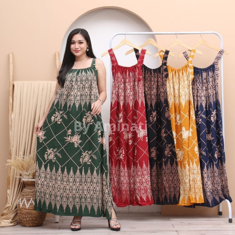 Baju Daster Longdres  Kekinian Busui Jumbo Daster Ibu Muda Big Size Yukensi Tanpa Lengan Tali Satu L