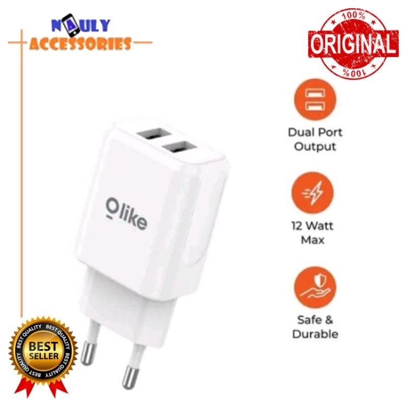 Power Adapter C202 Olike 2.4A 12W Batok Charger Fast Charging
