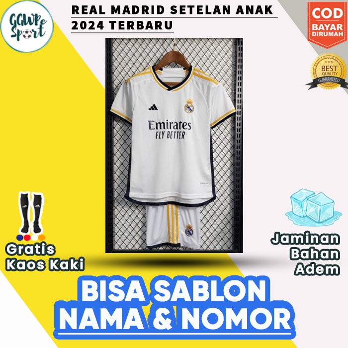 BAJU BOLA ANAK LAKILAKI / LAKI REAL MADRID / SETELAN JERSEY ANAK COWOK MURAH IMPORT GRADE ORI