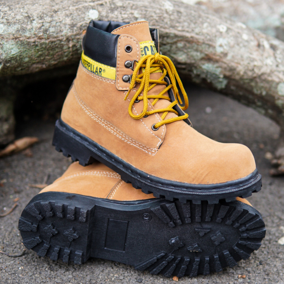 Sepatu Safety Proyek Ujung Besi - Septy Shoes Boot - Septi Kerja Lapangan Kulit Sintetis Tali -BS