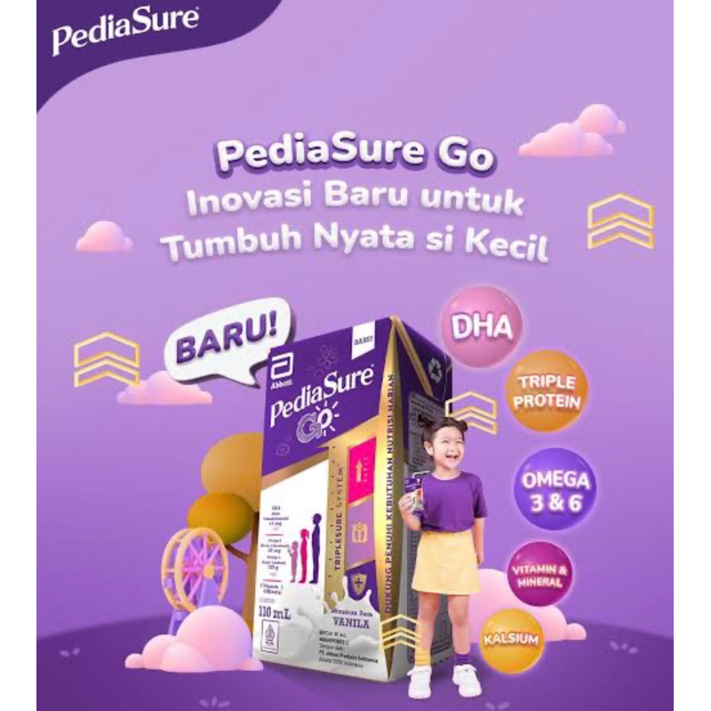 

Pediasure Go UHT 110 ml ( susu nutrisi lengkap anak siap minum )