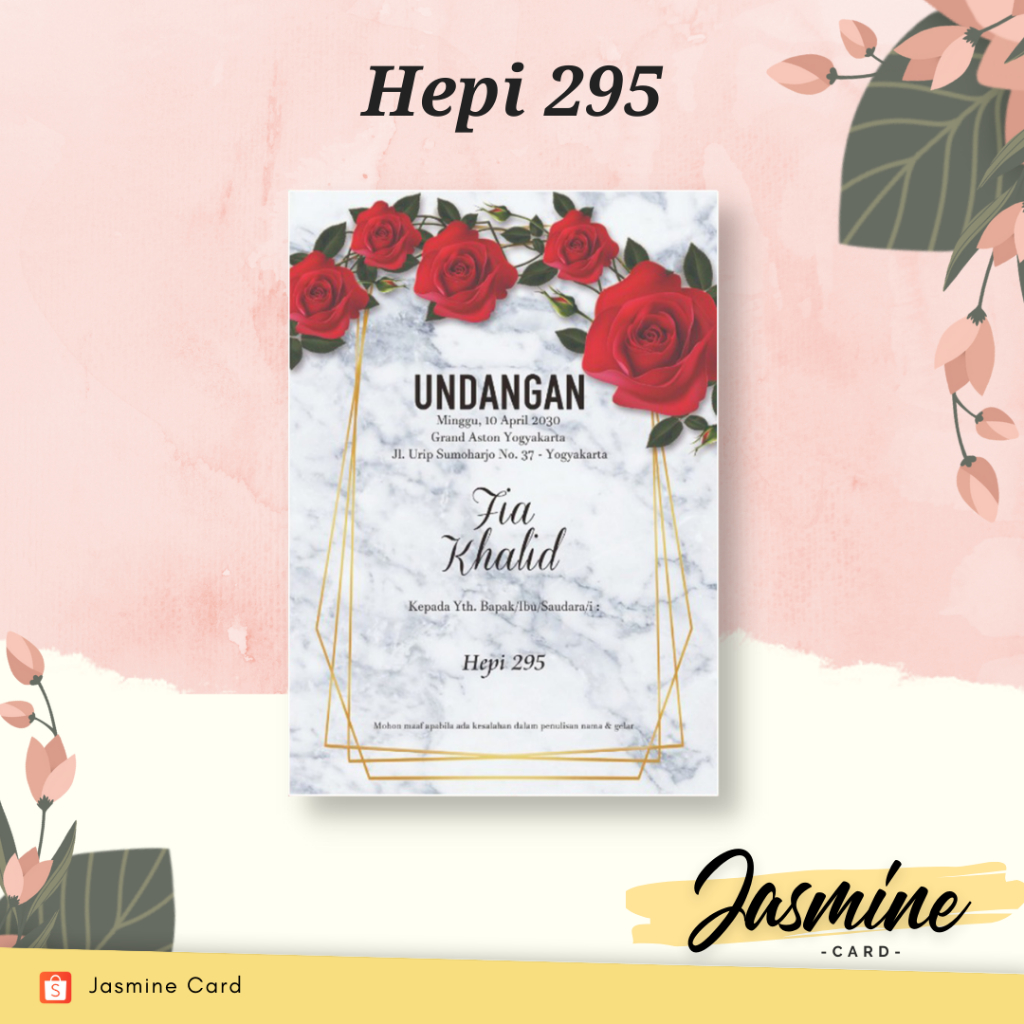 BLANGKO UNDANGAN PERNIKAHAN SOFTCOVER TERMURAH HEPI 295