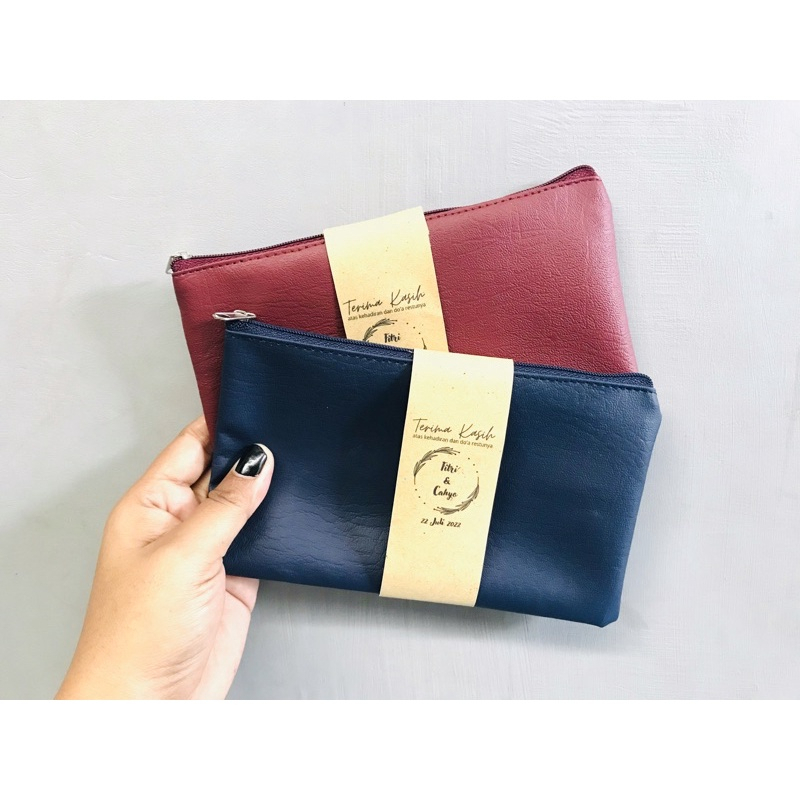 Souvenir Pouch Vinyl Rit Atas, Souvenir Pernikahan, Souvenir Pouch Custom