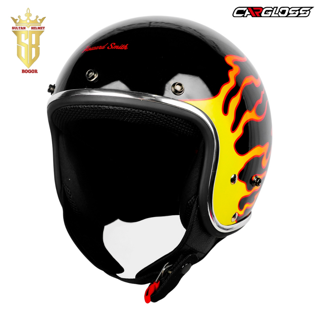 Helm Cargloss CFL HOWARD SMITH FLAME DEEP BLACK RETRO
