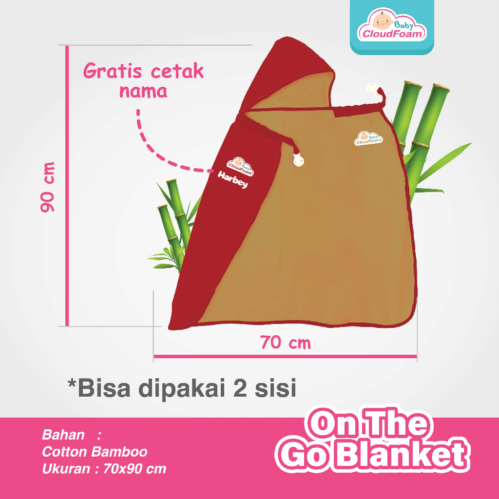 Baby Cloudfoam Selimut Bayi On The Go Blanket Cotton Bamboo