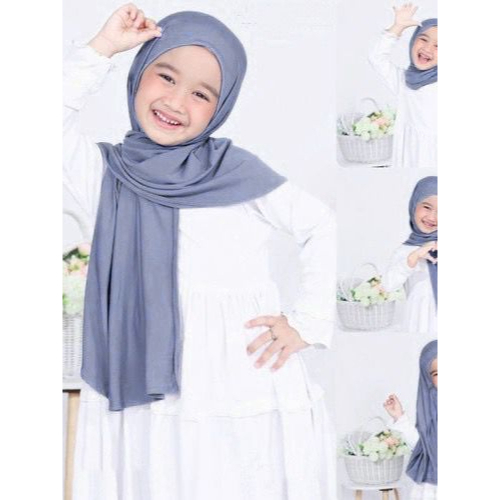 CICI PASHMINA ANAK (JAHIT DAGU) JILBAB INSTAN ANAK 3 - 6 tahun JERSEY PREMIUM (KJI)