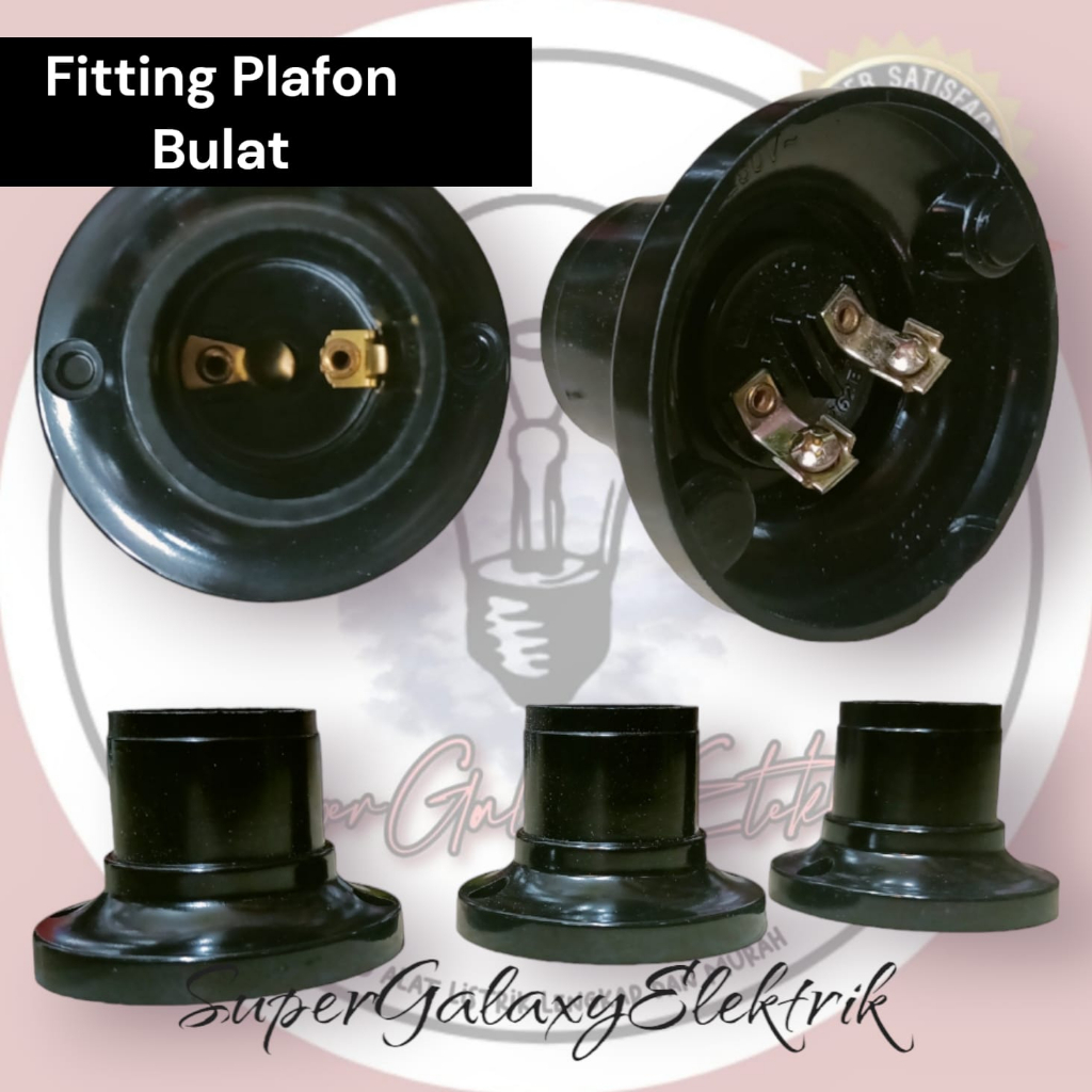 Fitting Plafon Hitam / Fitting Plafon Bulat Hitam