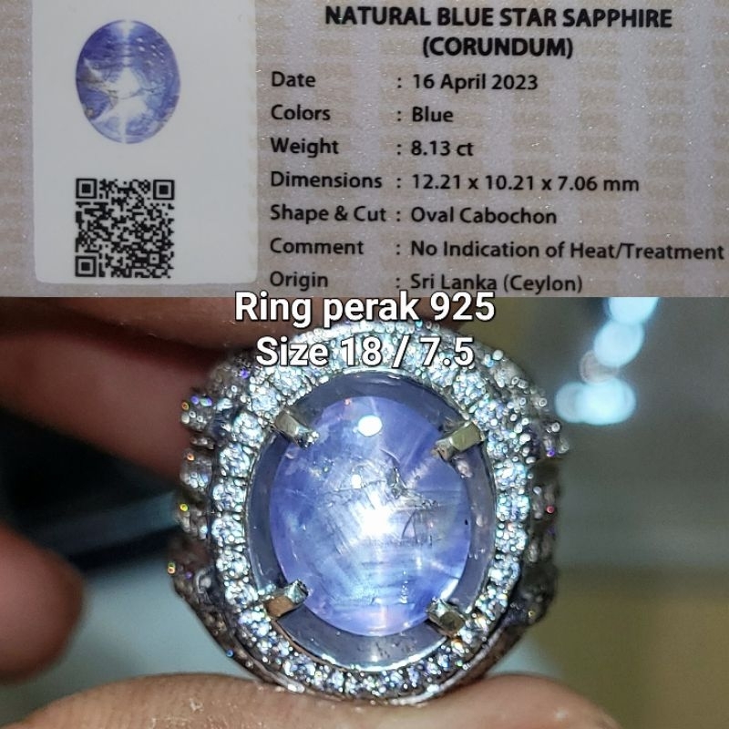 BIG SIZE natural blue sapphire star ceylon safir srilanka no treatment