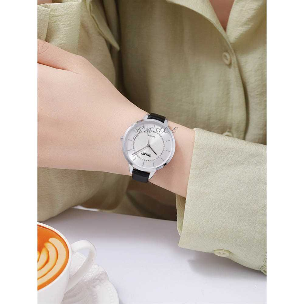 Jam Tangan Analog Wanita Leather Strap Waterproof 30M Jamtangan Desain Mewah Material Anti Air Berkualitas