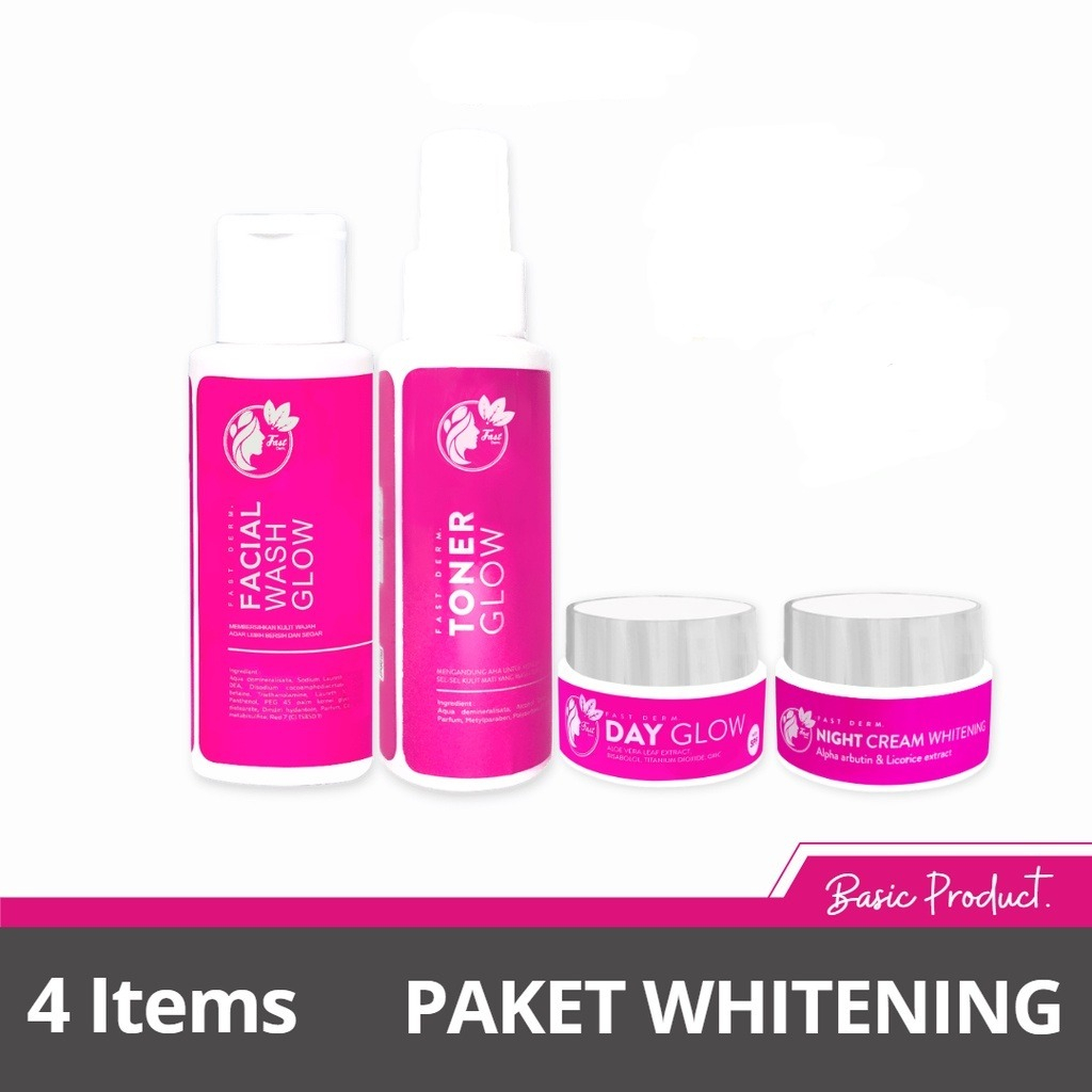 Fast Derm Paket Whitening Basic - Skincare Fastderm Original - Membantu Mencerahkan - BPOM