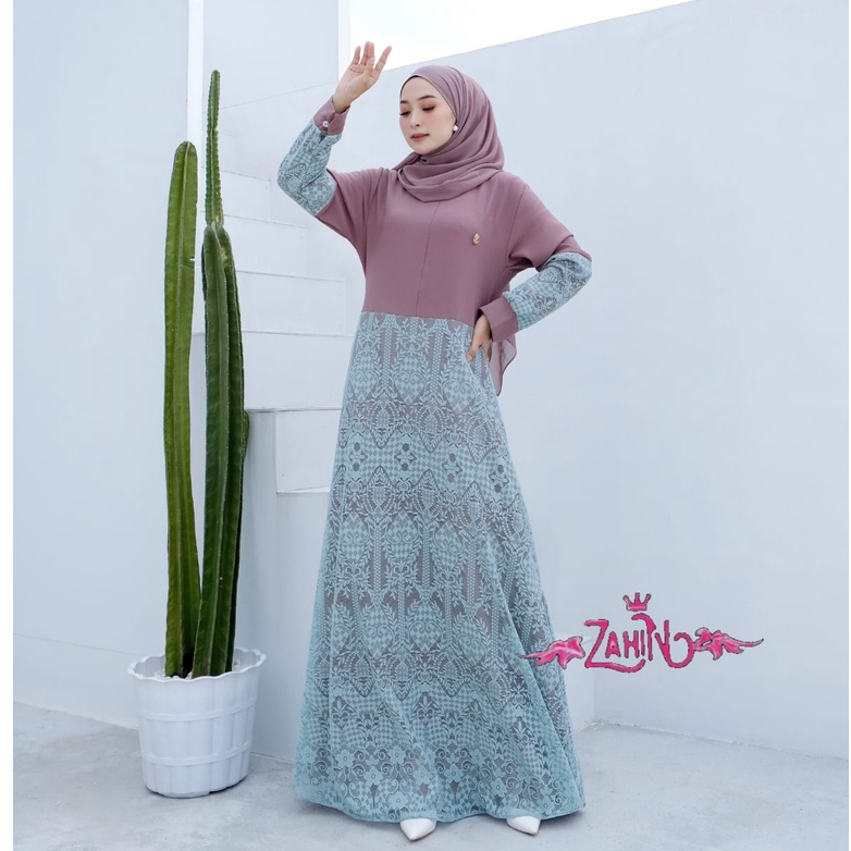 Gamis lebaran terbaru zahin dress busui viral ootd outfit BRUKAT KELIILING RIANA RAYA DRESS ORIGINAL BY ZAHIN muslim kondangan fashion muslim pesta terbaru maxidress wanita 2 warna