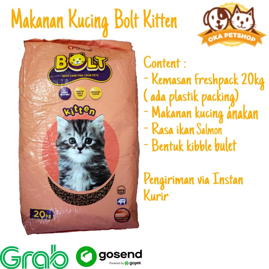 Bolt Kitten Salmon 20kg - Makanan Kucing