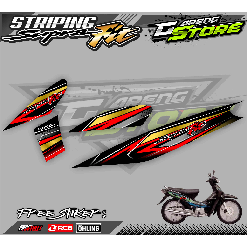 STRIPING VARIASI HONDA SUPRA FIT OLD / STICKER LIST VARIASI SUPRA FIT LAMA