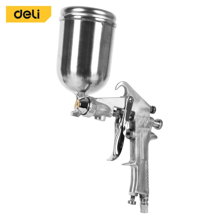 Deli Spray Gun Tabung Atas 400 CC Silver / Air spray gun EDL-QPQ-F75G