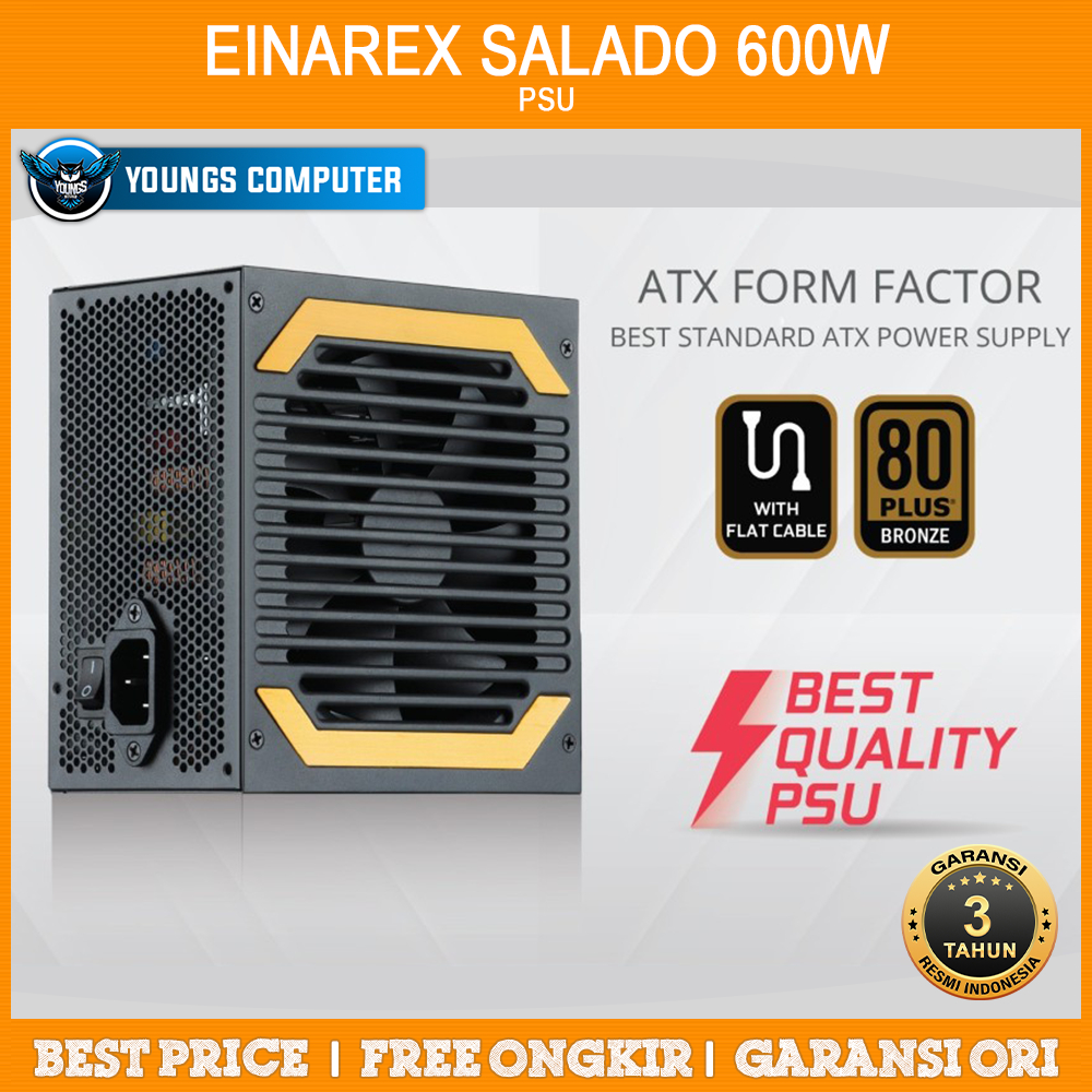 PSU EINAREX SALADO 600W 80+ Bronze Flat Cable | Power Supply 600 Watt