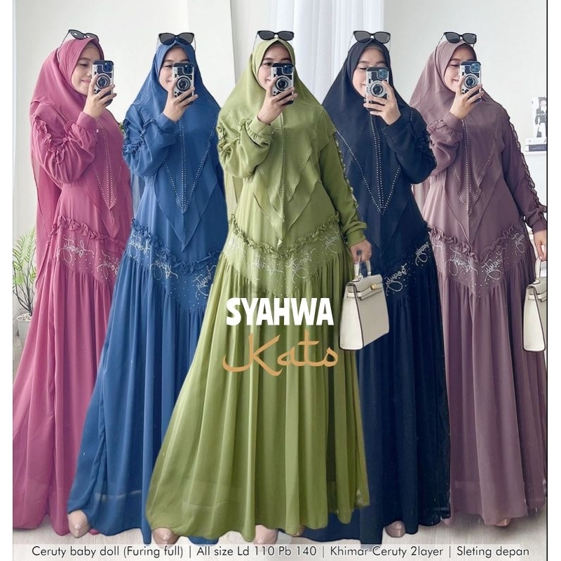 SYAHWA SYARI Set Gamis dan Khimar