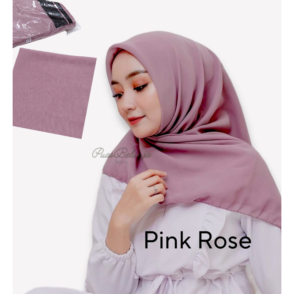 Hijab Segiempat Bella Square PART. II  Pollycotton Jahit Neci Anti Letoy 100% - Kerudung Segiempat Murah