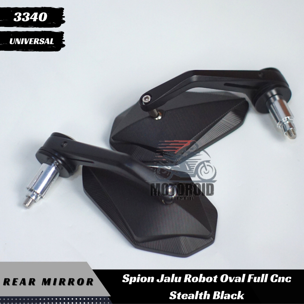 Spion Jalu Full Cnc Diamond Stealth Black Robot Oval