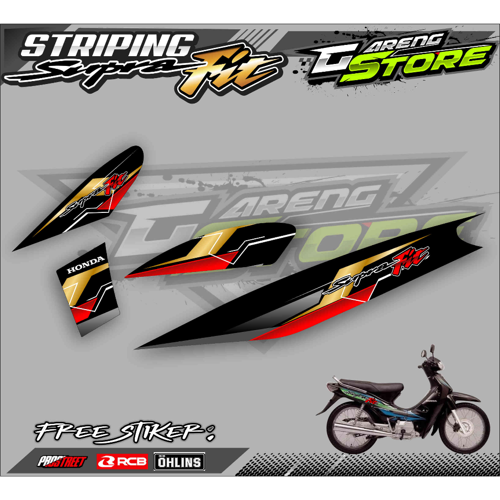 STRIPING VARIASI HONDA SUPRA FIT OLD / STICKER LIST VARIASI SUPRA FIT LAMA