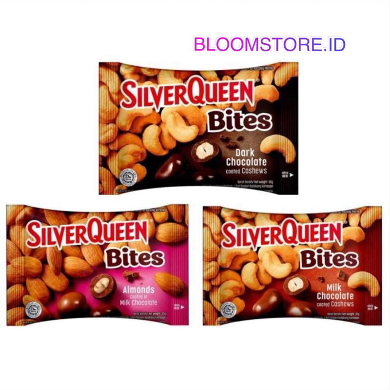 

SILVER QUEEN Bites Bite Milk Chocolate Cashew Almonds Nut Nuts Kacang Mede