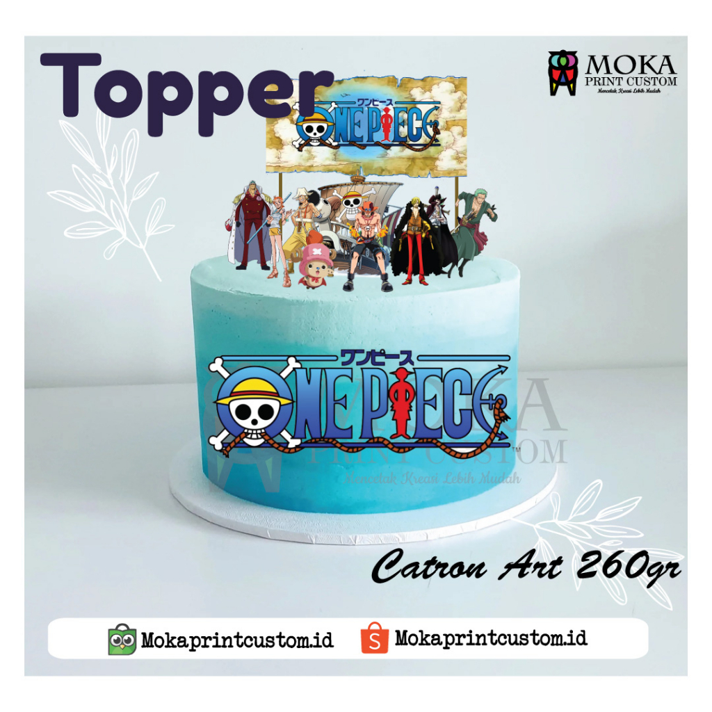 

One Piece Topper Tanpa Diecut atau Die cut Hiasan Kue Ulang Tahun