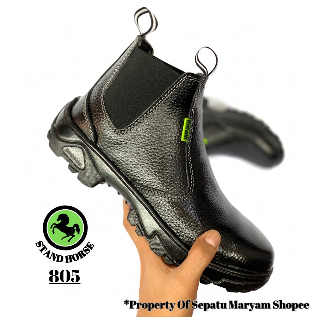 Sepatu Pria Safety Shoes Kulit Asli Sepatu Septy Ujung Besi Ori STAND HORSE 805 Safety Boot Kitchen