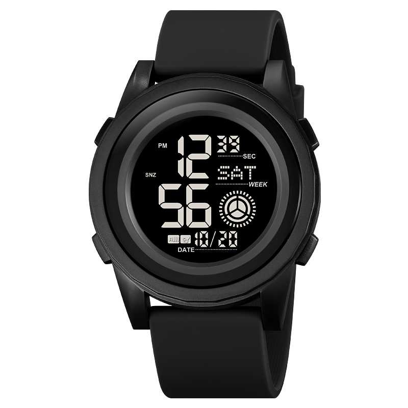 Jam Tangan Pria Digital Sport Watch Alarm Waterproof EL Light Desain Sporty Anti Air Berkualitas