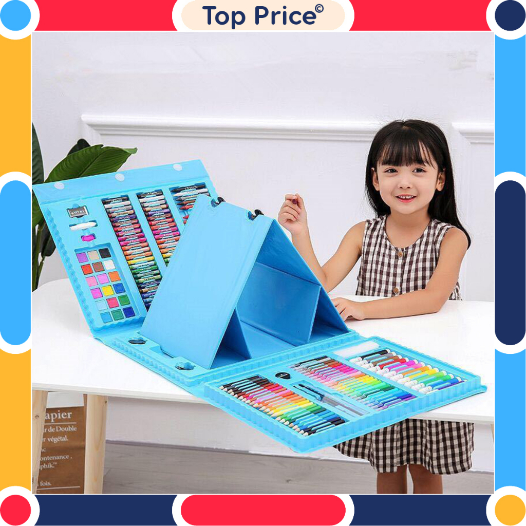 ART SET 208 Pensil Warna Crayon Set 208 pcs/Crayon Mewarnai  Warna STY08