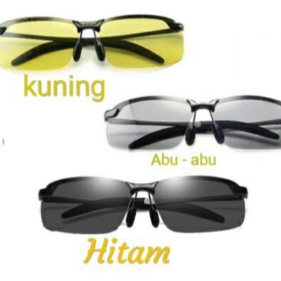 Kacamata Fashion Kacamata Photochromic Hitam Frame Polarized Siang Malam