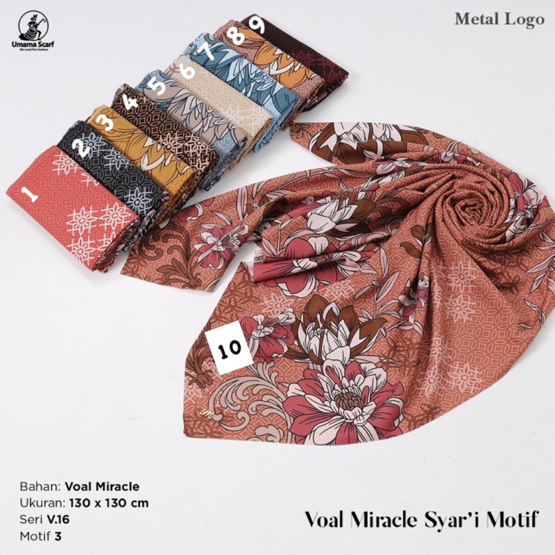 [PART 1] V.16 SEGIEMPAT MIRACLE SYARI MOTIF PRINT METAL LOGO UMAMA SCRAF