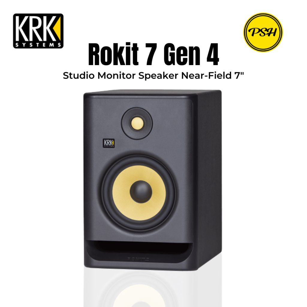 KRK Rokit 7 G4 RP7G4 Active Speaker Monitor Aktif Studio Flat Rekaman Mixing Mastering 7" 7 Inch