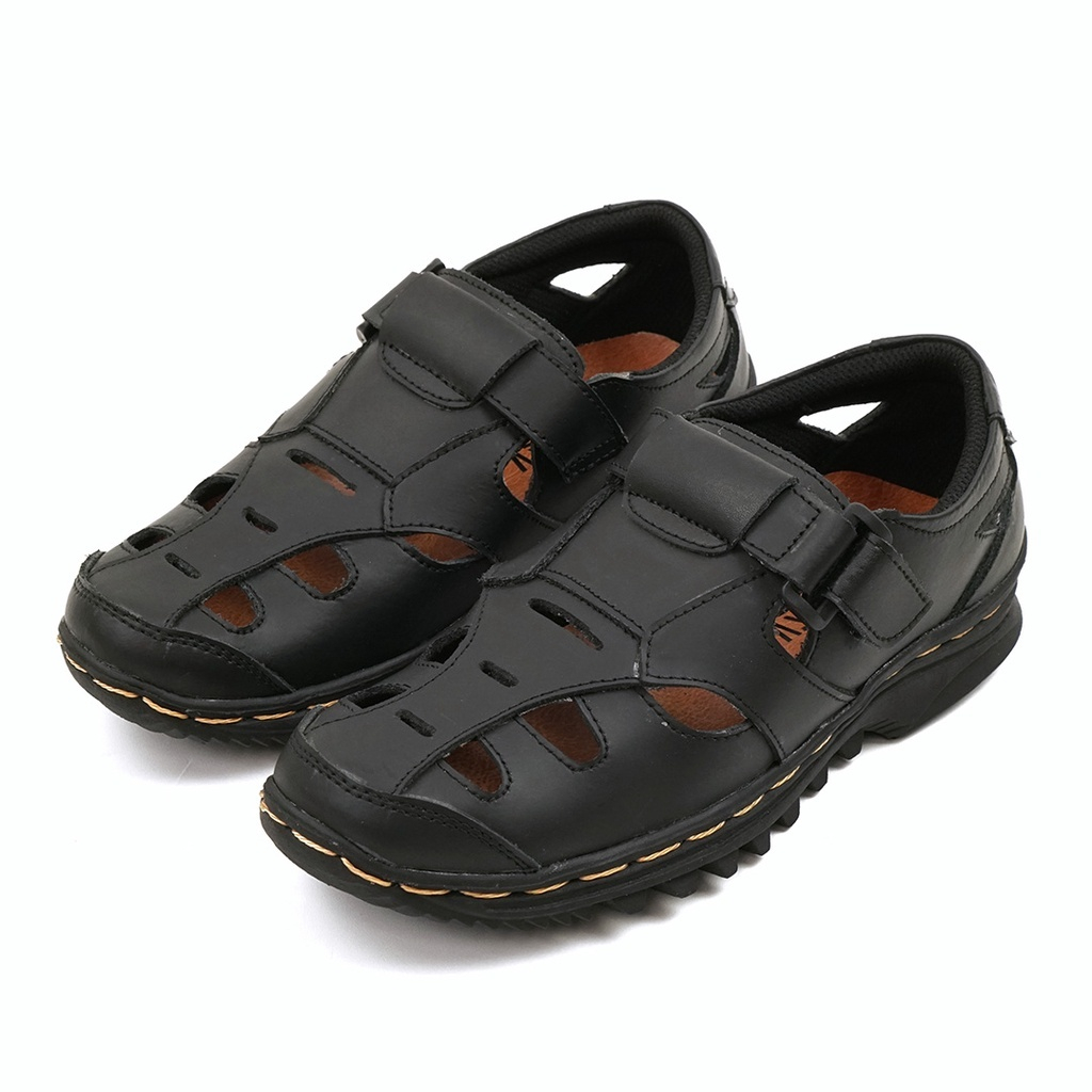 Sepatu Sandal Pria Kulit Asli Breathable Model Fisherman Original Handmade Moralist M302