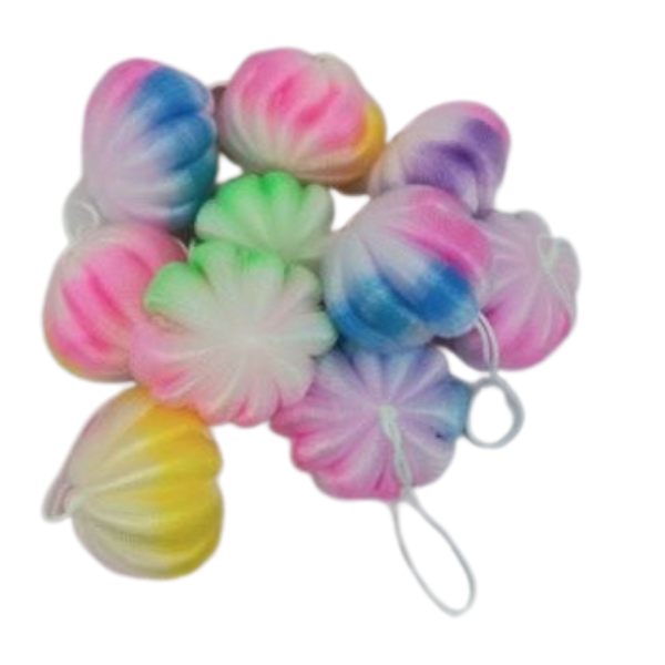 Spon Mandi Blewah tebal bulat / spons puff Labu bawang Manggis / Bath Showerr Sponge scrub1 Pcs Murah