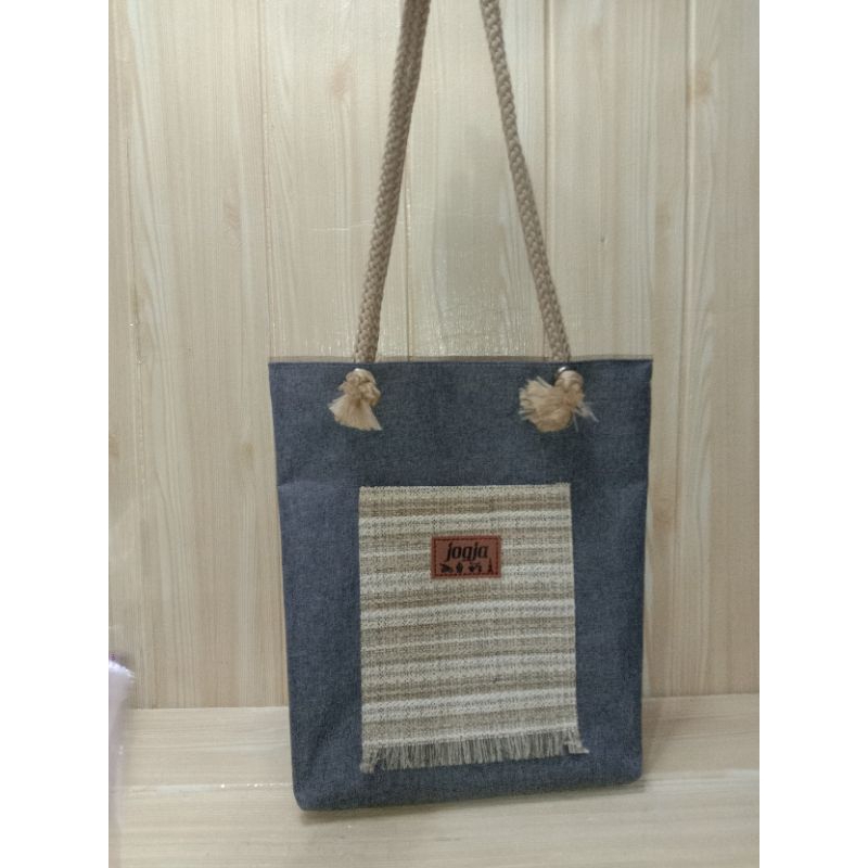 Hand bag denim //tote bag kanvas jogja // tote bag denim