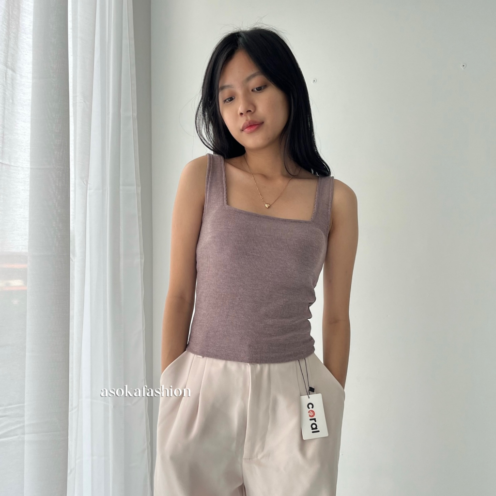 ASOKA Jane Top 290 - Basic Crop Tanktop Knit - Atasan Wanita Polos