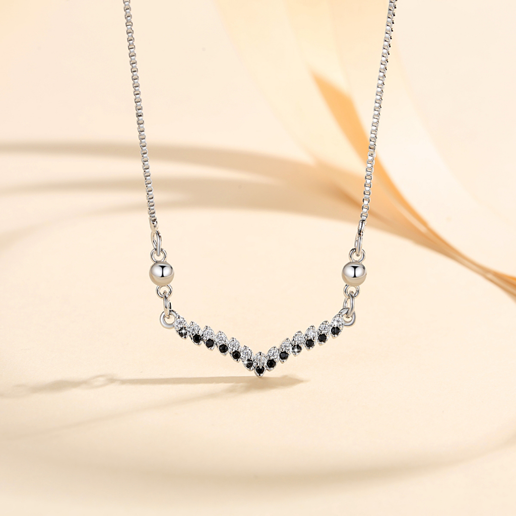 Y051 【Barang spot】Kalung Titanium Wanita Fuji Lapis Emas Berlian Zirkon Liontin Aksesoris Jewelry