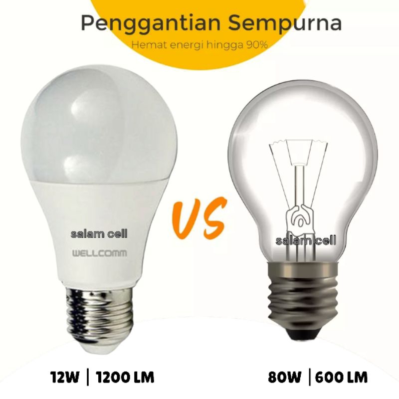 Lampu Led WELLCOMM LED BULB 12W 9W 7W Original Bohlam Garansi 2 Tahun