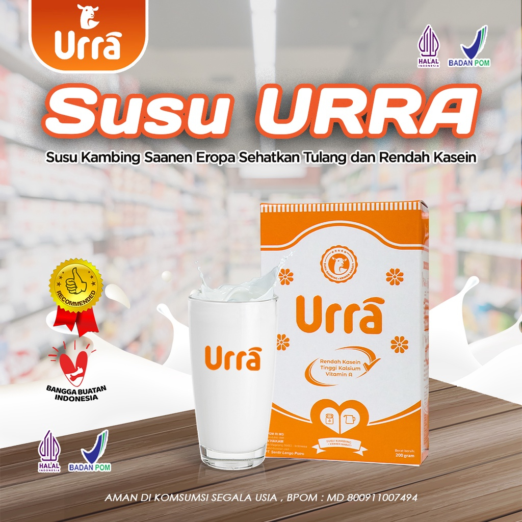 

SUSU URRA I Susu Kambing Bubuk Premium Penambah Berat Badan I Susu Kambing Sapera Saneen I Halal BPOM 200g